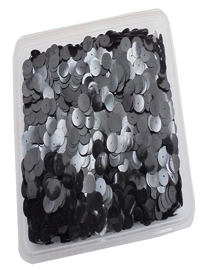eshoppee 200 gm 12 mm Black Color Round Shape Sequins Sitara for Jewellery Making Kit Art and Crafts Materials for Embroidery Necklace Bracelet Earring (1, 200 g) - Image 1